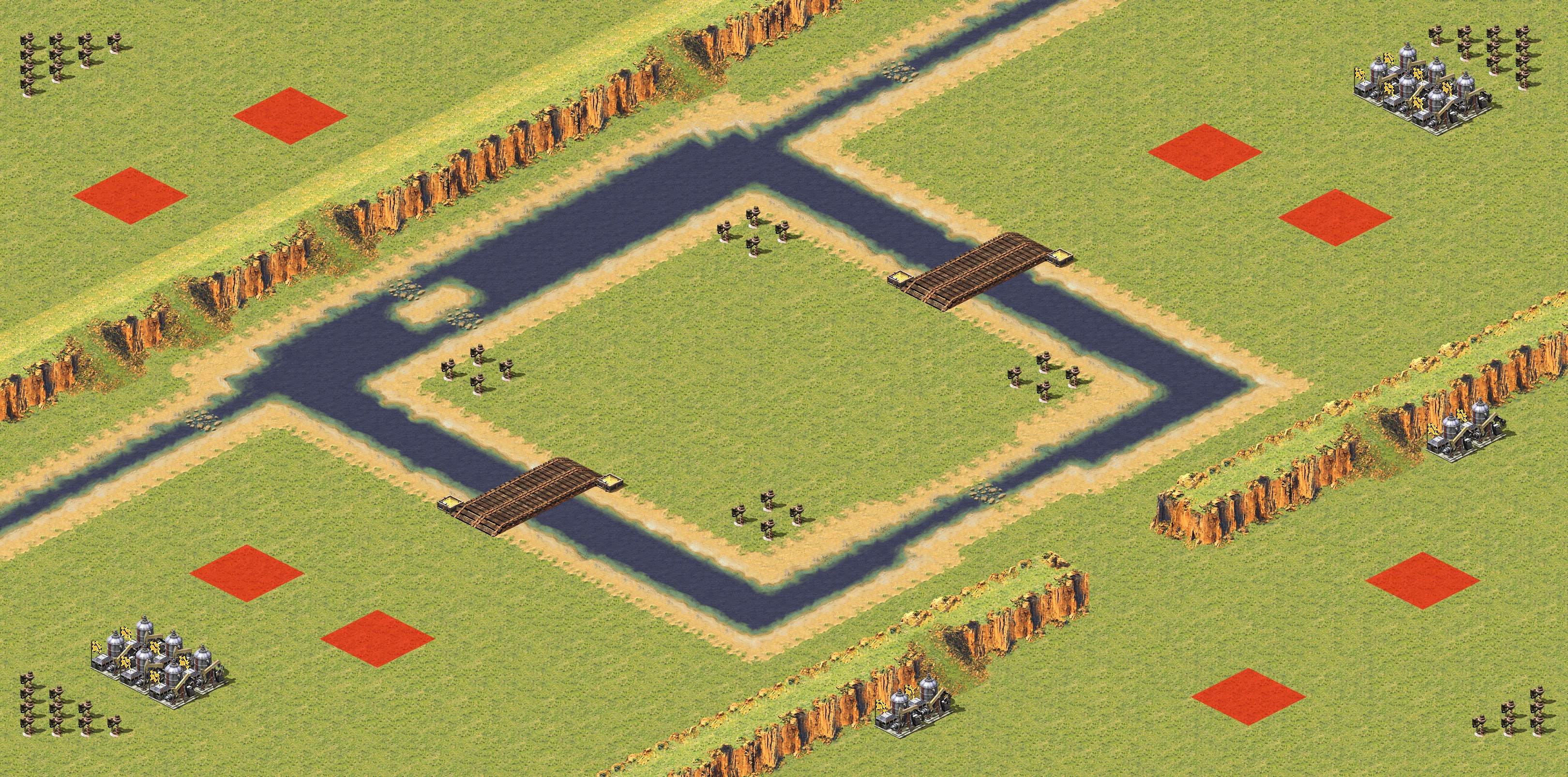 Rendered map: Asymmetric 2v2v2v2 v2
