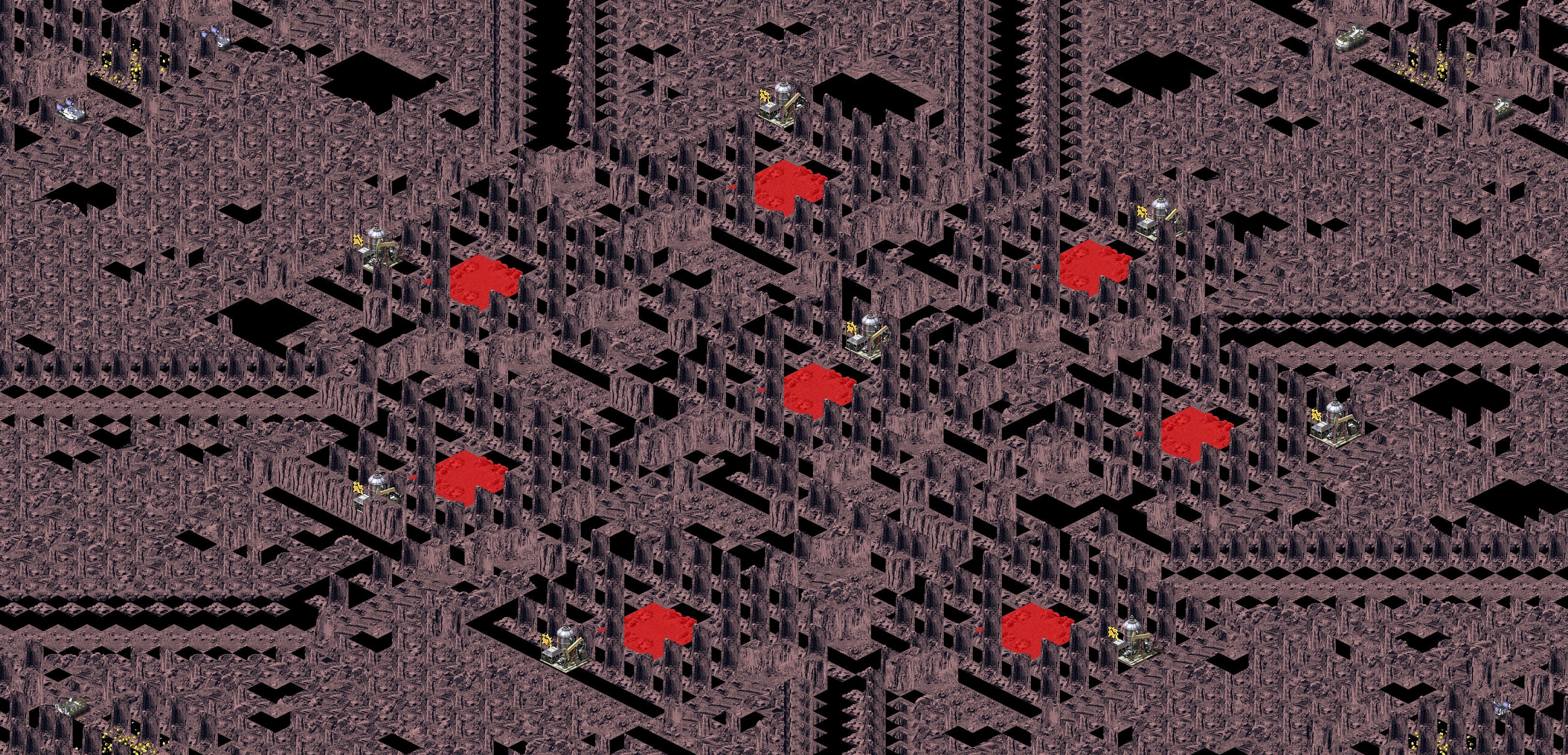 Rendered map: Red Alert Melee 25016 - Starry Patch of Land