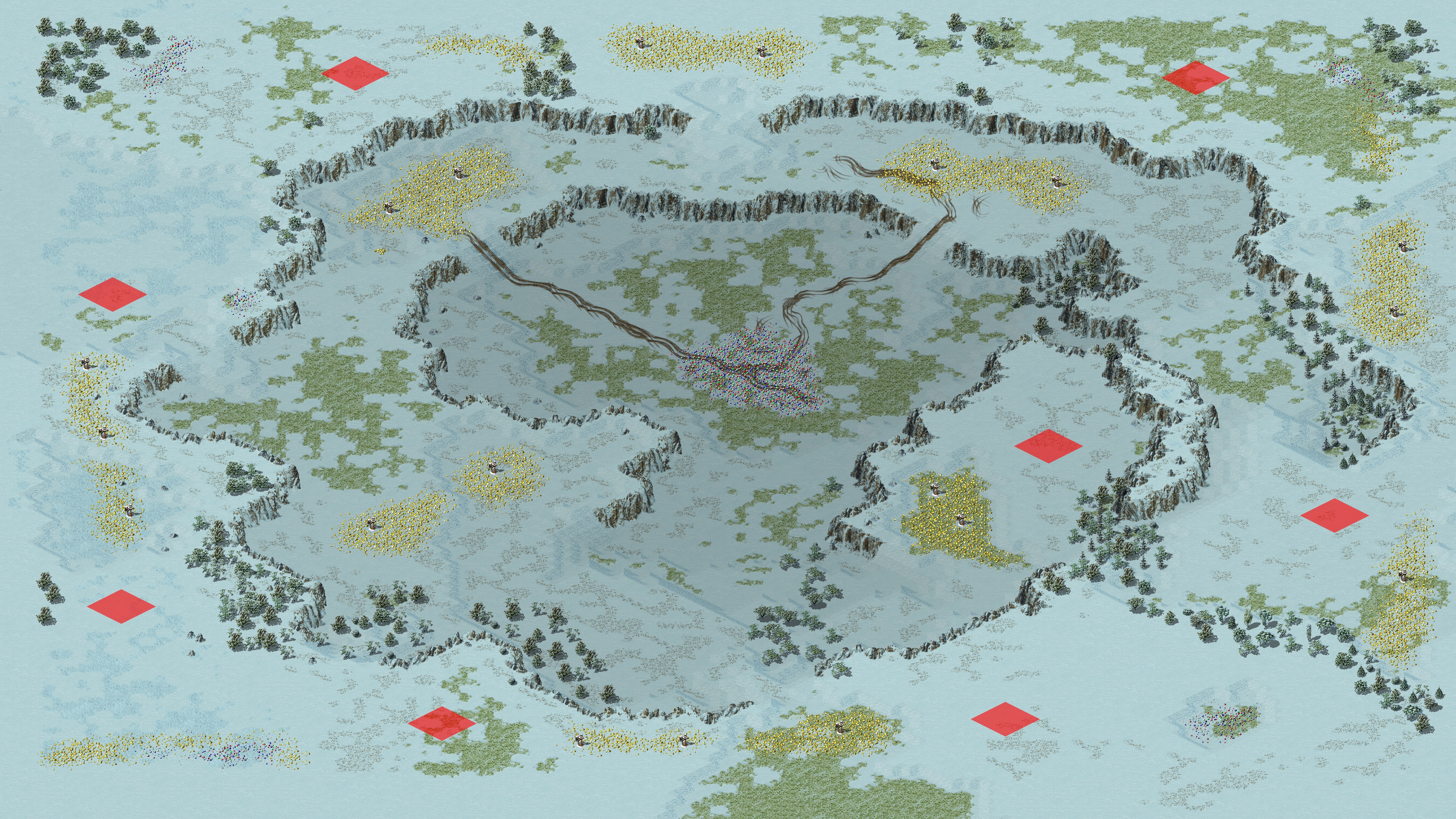 Rendered map: 冰天雪地（调暗）